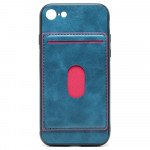 Wholesale iPhone 8 Plus / 7 Plus Leather Style Kickstand Card Case with Magnetic Hold (Blue)